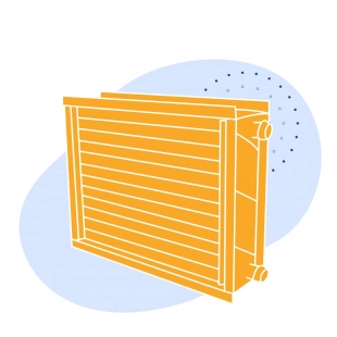 Калорифер паровой 656.4 кВт±8% 25000 м3/ч 166.25 м2±1.5%