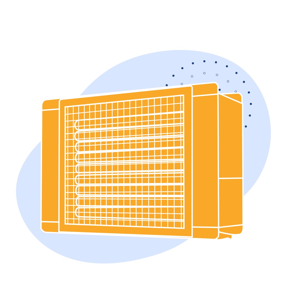 Электрокалорифер 600x820x750 мм 90 кВт 10000 м3/час
