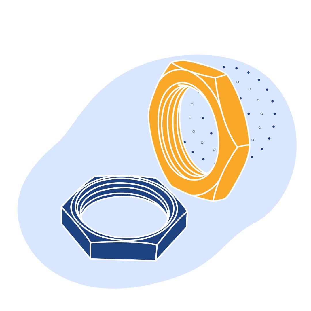 Гайка нержавеющая М1.4 AISI 304